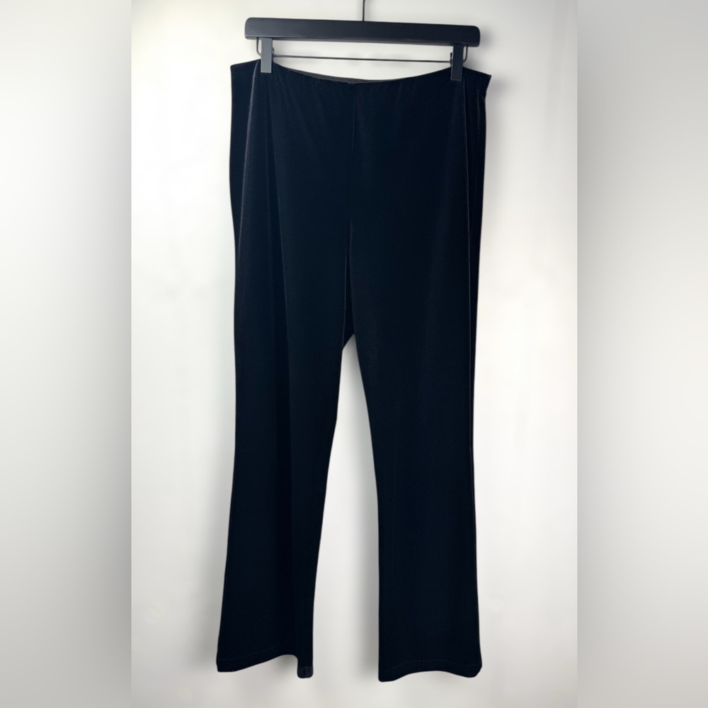 Karen Kane Women’s Velvet Straight Leg Stretch Pull-On Black‎ Pant Full Length S